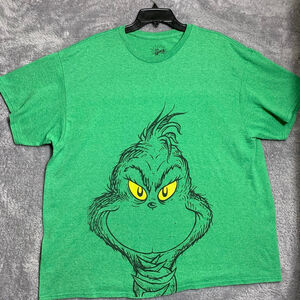 The Grinch Graphic T-Shirt Mens 2XL Green Short Sleeve Dr Seuss Christmas Tee